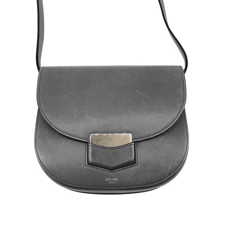 CELINE / セリーヌ | スモール トロッター レザー ショルダーバッグ |