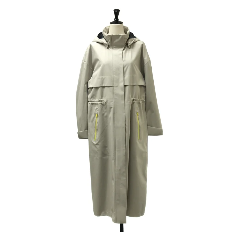 WOOLRICH / ウールリッチ | パッチロゴ ウォータープルーフ フーデッドロングコート | S | レディース