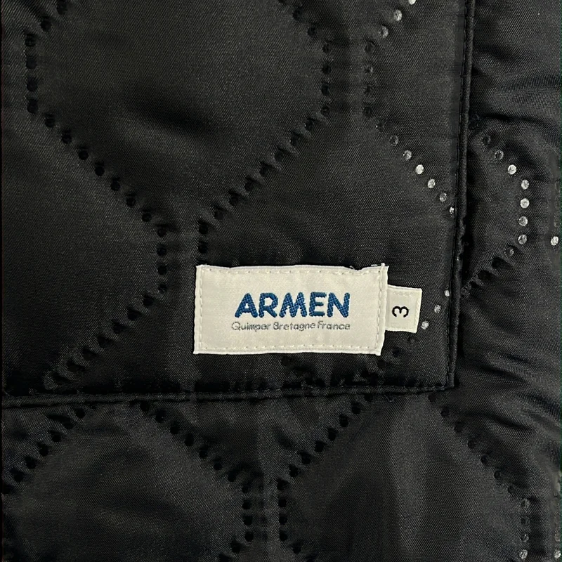 ARMEN / アーメン | キルティング ロゴボタン ロングベスト コート フーディ | ３ | レディース