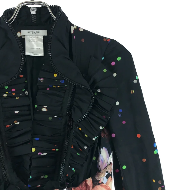 GIVENCHY / ジバンシィ | ジップ プリント切替 ギャザージャケット |