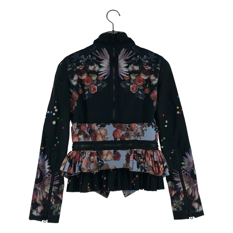 GIVENCHY / ジバンシィ | ジップ プリント切替 ギャザージャケット |
