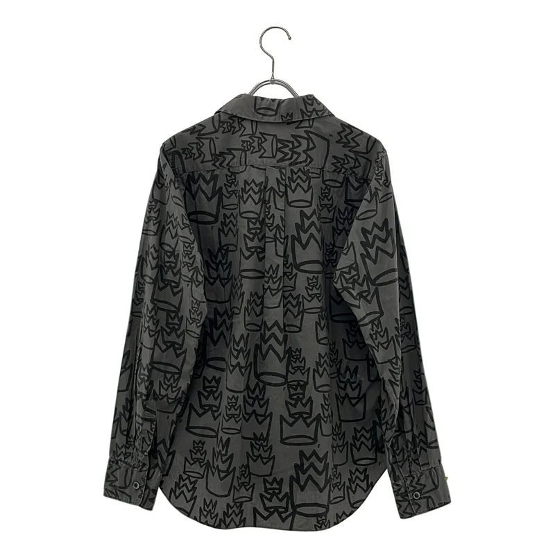 BLACK COMME des GARCONS / ブラックコムデギャルソン | 2013SS | コットン クラウンプリント 丸襟 シャツ | S | メンズ