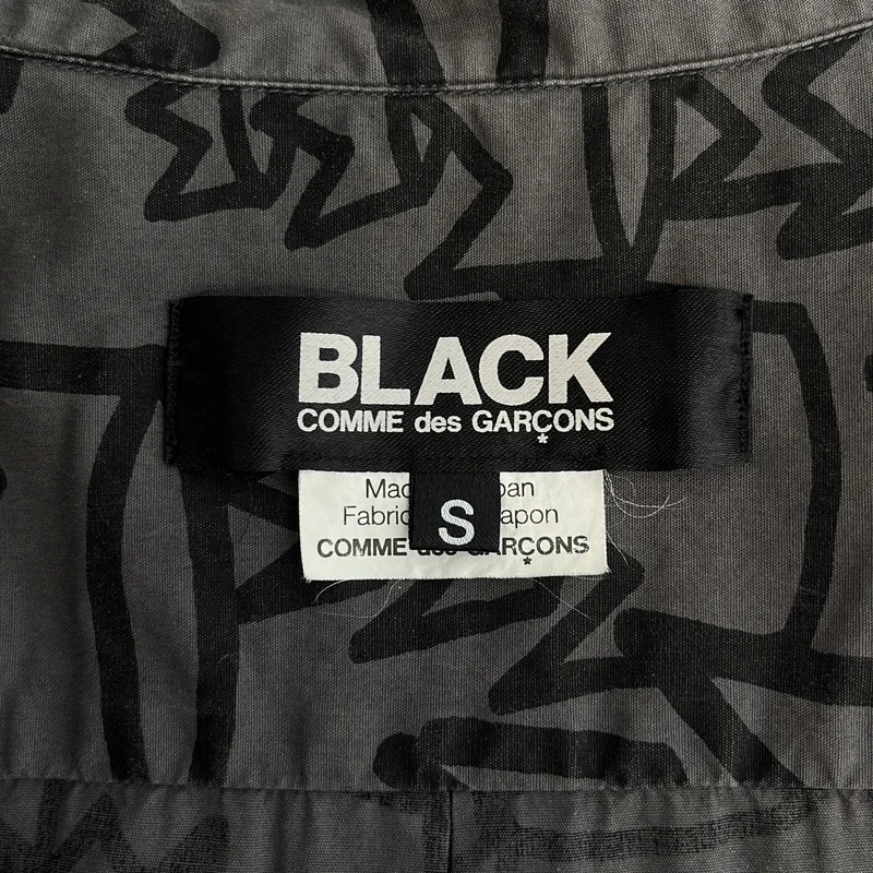 BLACK COMME des GARCONS / ブラックコムデギャルソン | 2013SS | コットン クラウンプリント 丸襟 シャツ | S | メンズ