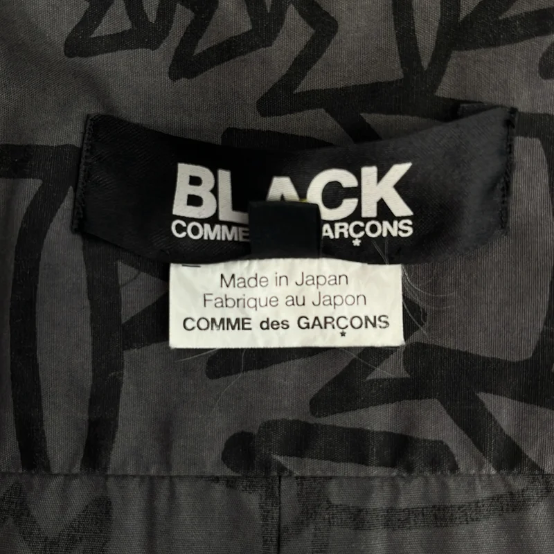 BLACK COMME des GARCONS / ブラックコムデギャルソン | 2013SS | コットン クラウンプリント 丸襟 シャツ | S | メンズ