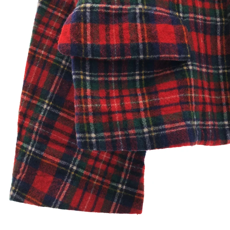 tricot COMME des GARCONS / トリココムデギャルソン | 2008AW | ウール タータンチェック 丸襟 シングルジャケット | S | レディース