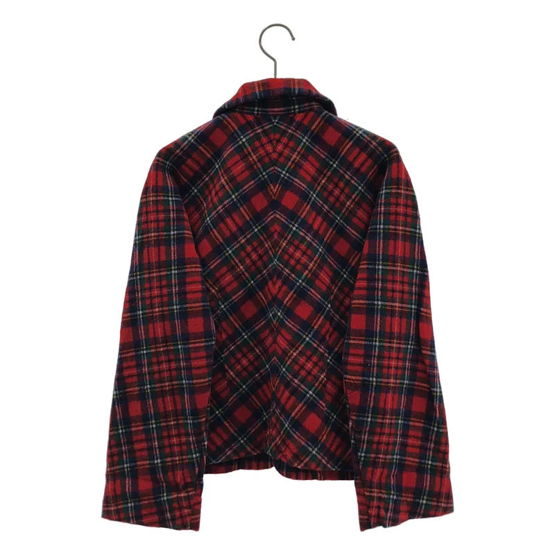 tricot COMME des GARCONS / トリココムデギャルソン | 2008AW | ウール タータンチェック 丸襟 シングルジャケット | S | レディース