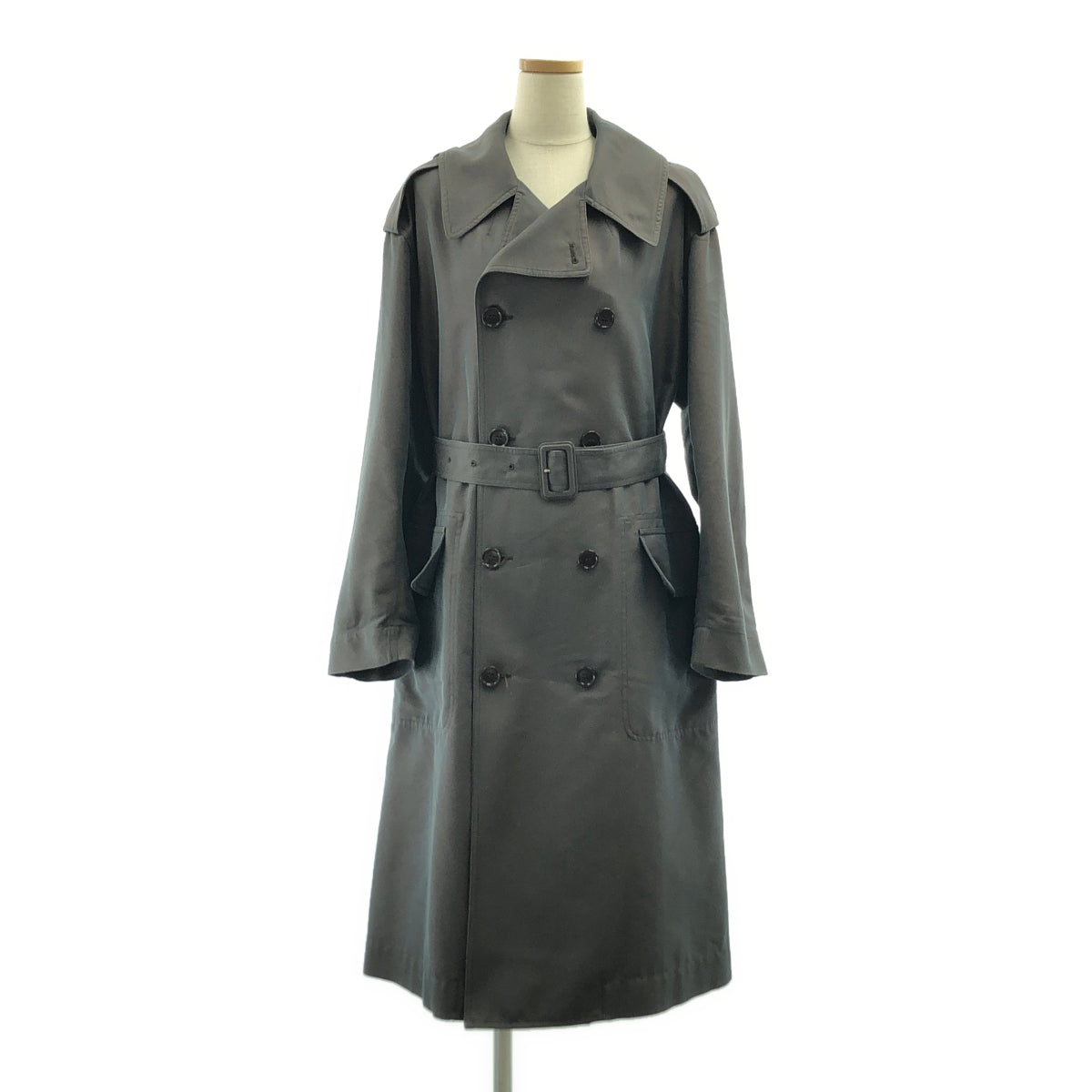 【美品】  DRIES VAN NOTEN / ドリスヴァンノッテン | オーバーシルエット ベルテッド トレンチコート | XS | チャコールグレー系 | メンズ 美品】 DRIES VAN NOTEN / ドリスヴァンノッテン | オーバーシルエット