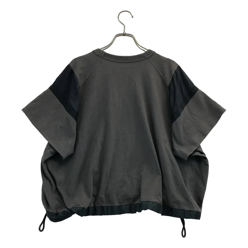 sacai / サカイ | 2023SS | 異素材切り替え ドローコード ショートTシャツ | 1 | レディース