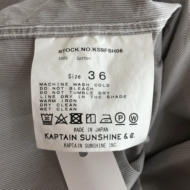 Kaptain Sunshine / キャプテンサンシャイン | コットン ストライプ バンドカラーシャツ | 36 | メンズ