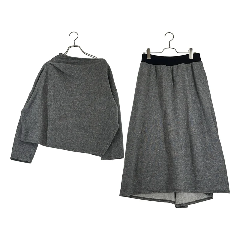 PLAIN PEOPLE / プレインピープル | セットアップ スウェット スリット トップス / ウエストゴム スカート |
