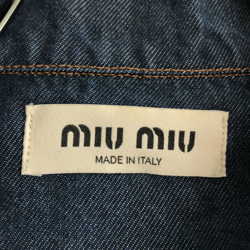 miu miu / ミュウミュウ | 2023SS | リヨセル ロゴ 刺しゅう デニムシャツ | 36 | レディース