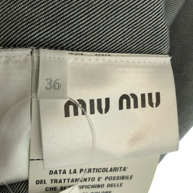 miu miu / ミュウミュウ | 2023SS | リヨセル ロゴ 刺しゅう デニムシャツ | 36 | レディース