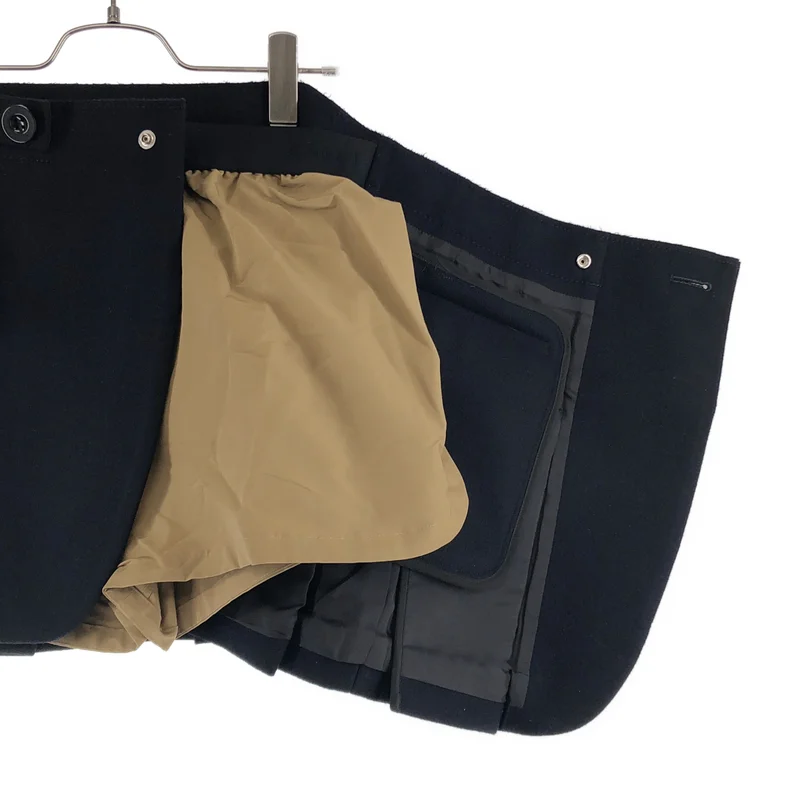sacai / サカイ | 2023AW | Wool Melton Shorts レイヤード ショーツ スカート | 2 | レディース