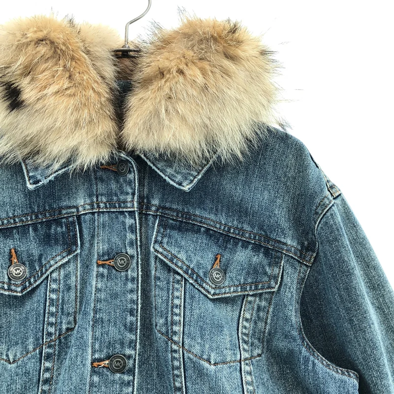 MICHAEL KORS / マイケルコース | ファーカラー デニムジャケット | S | レディース