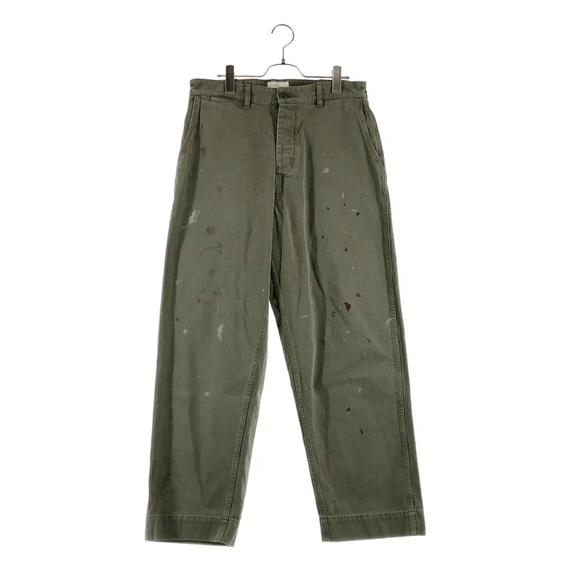 HERILL / ヘリル | USMC HBT Pants  / ペンキ加工 ヘリンボーン ミリタリー ワイドパンツ | 2 | メンズ