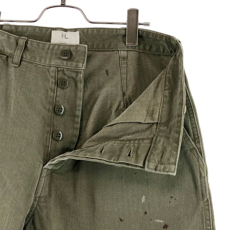 HERILL / ヘリル | USMC HBT Pants  / ペンキ加工 ヘリンボーン ミリタリー ワイドパンツ | 2 | メンズ