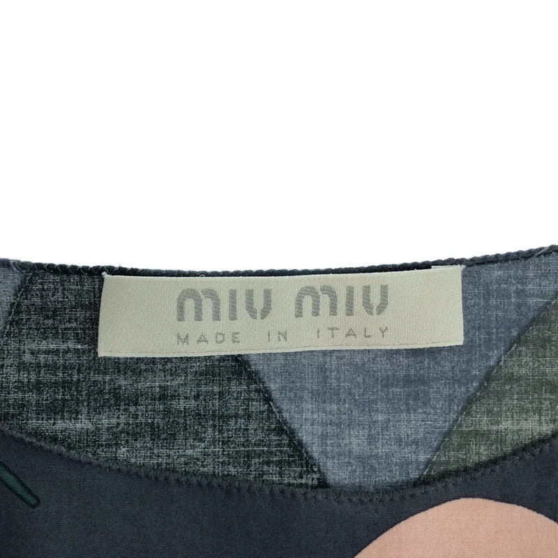 miu miu / ミュウミュウ | 総柄 ストレッチ ノースリーブ ブラウス | 42 | レディース