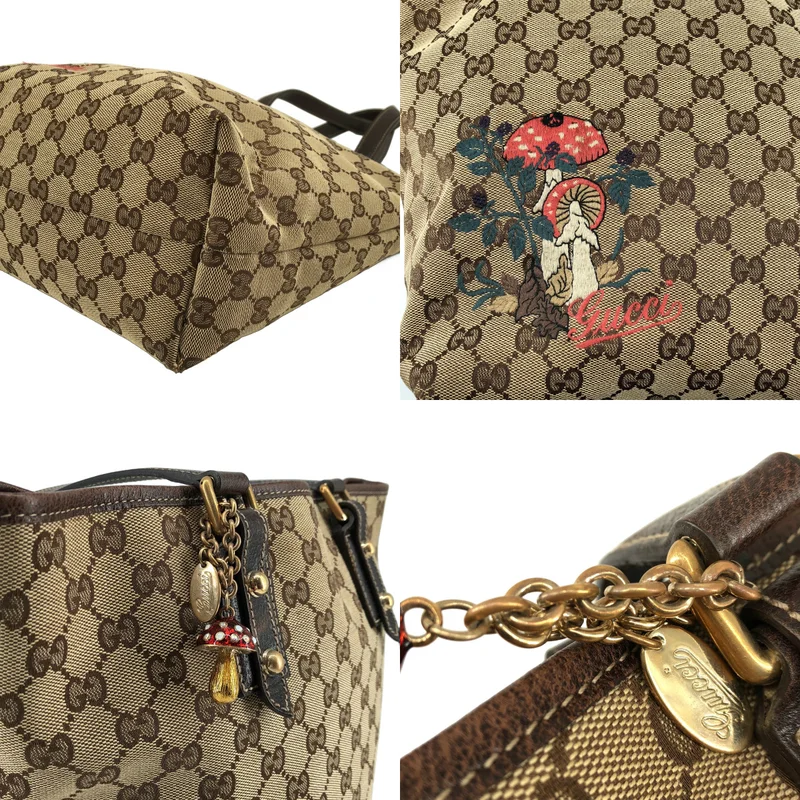 GUCCI / グッチ | GGキャンバス キノコ エンブロイダリー トートバッグ / 163695 |