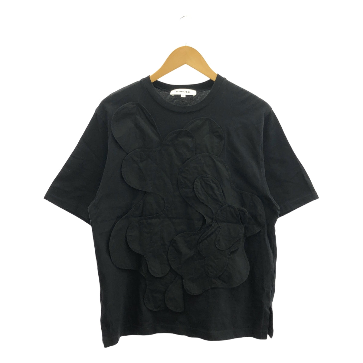 2024SS✨クリーニング済✨エンフォルド　WOVEN T-SHIRT 洗濯可 ENFOLD / エンフォルド | 2024SS | DECORATIVE WAVE T－SHIRT / パッチ