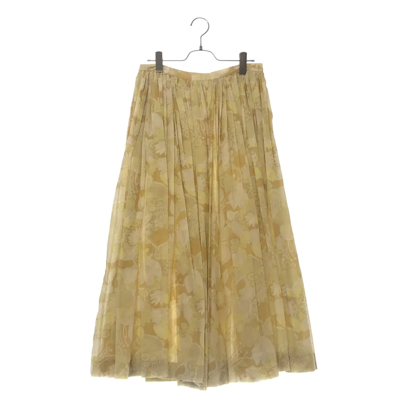DRIES VAN NOTEN / ドリスヴァンノッテン | 総柄プリント ギャザー ロングスカート | 36 | レディース