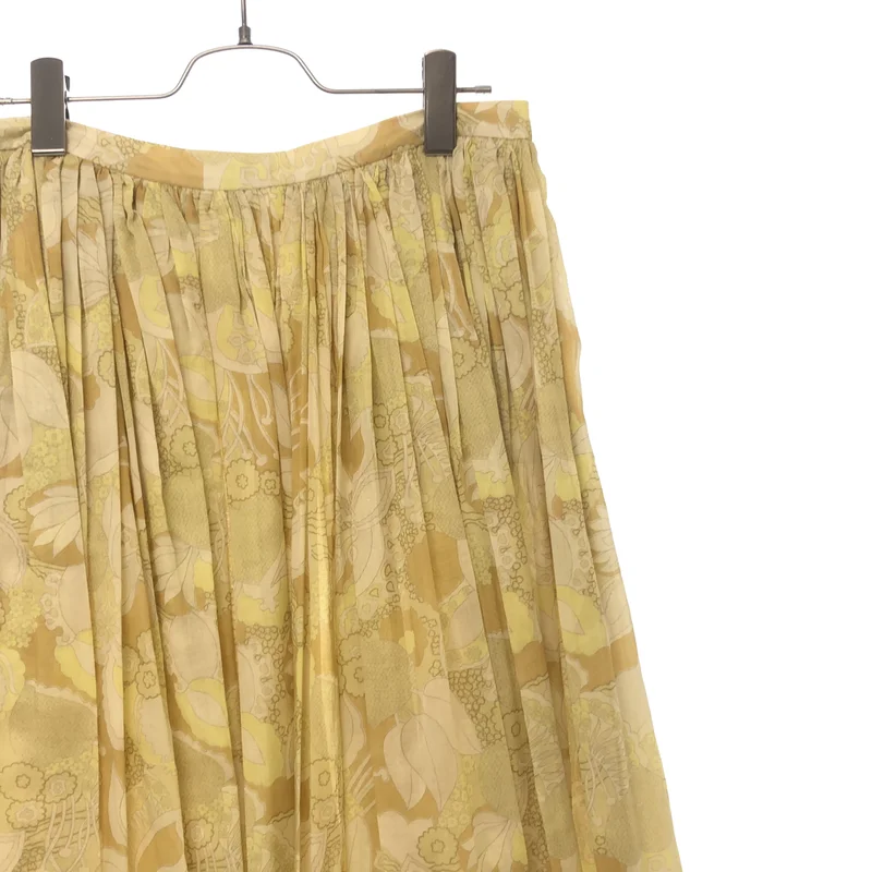 DRIES VAN NOTEN / ドリスヴァンノッテン | 総柄プリント ギャザー ロングスカート | 36 | レディース