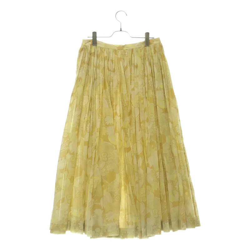 DRIES VAN NOTEN / ドリスヴァンノッテン | 総柄プリント ギャザー ロングスカート | 36 | レディース