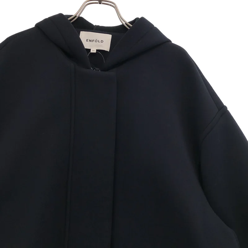 ENFOLD / エンフォルド | ボンディング ショートフーデットコート | 36 | レディース