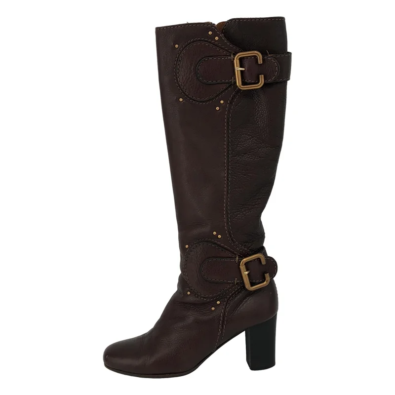 Chloe / クロエ | レザー サイドジップ ロングブーツ | 36 | レディース