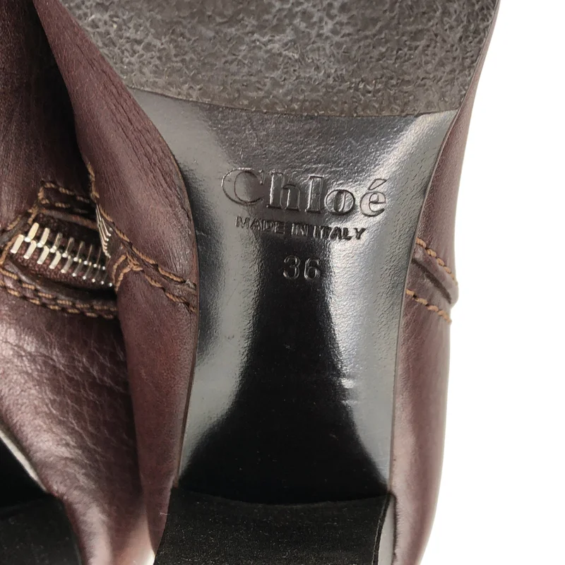 Chloe / クロエ | レザー サイドジップ ロングブーツ | 36 | レディース