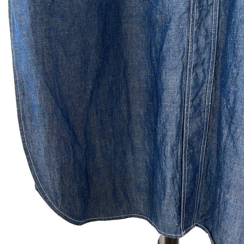 HYKE / ハイク | 2024SS | CHAMBRAY DRESS / コットン リネン シャンブレードレス ノースリーブワンピース | 2 | レディース