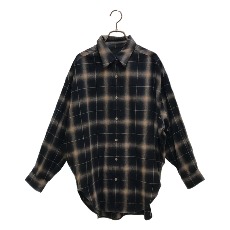 Spick and Span / スピックアンドスパン | 2025AW | メタルボタンオンブレーチェックルーズシャツ ブラウス |
