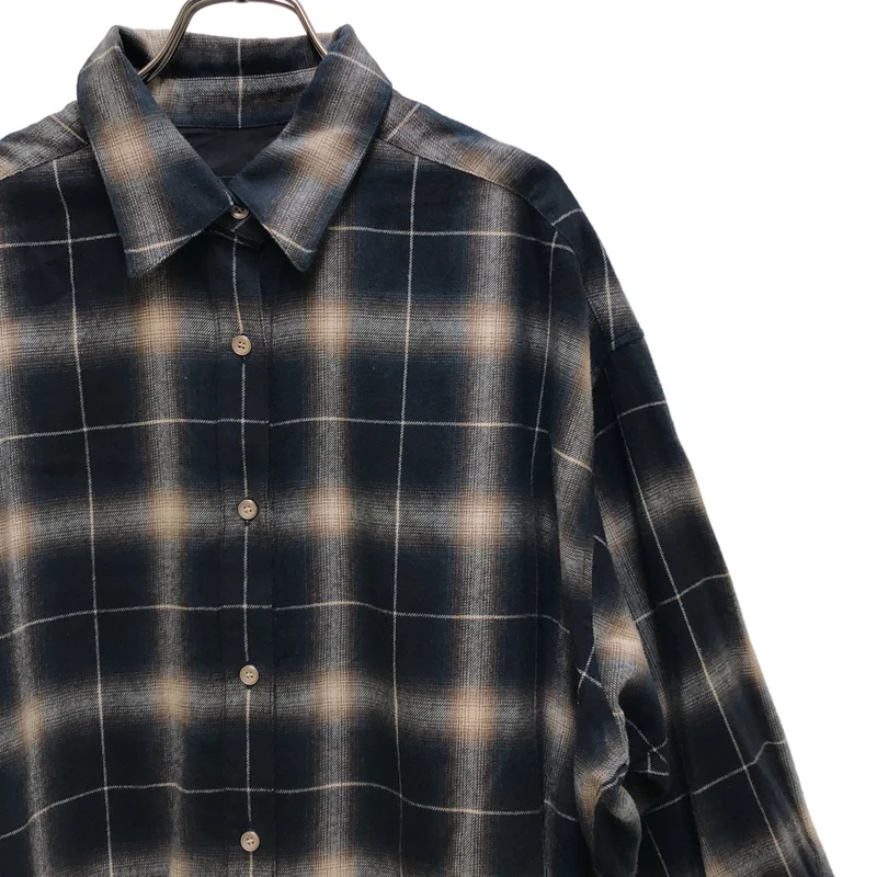 Spick and Span / スピックアンドスパン | 2025AW | メタルボタンオンブレーチェックルーズシャツ ブラウス |