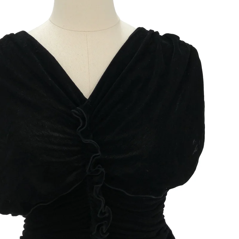 FETICO / フェティコ | 2025SS | VELVET TULLE SHIRRING TOP ベルベットチュール シャーリングトップス | 1 | レディース