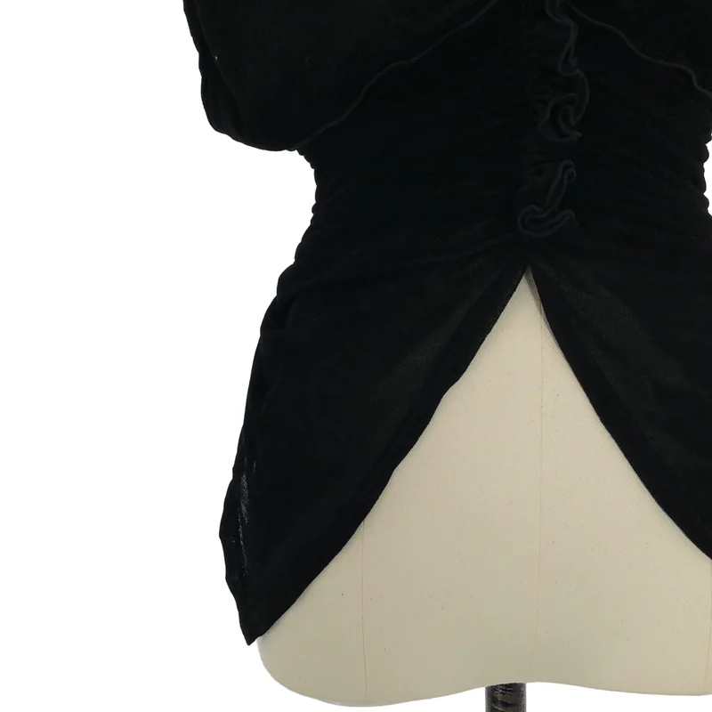 FETICO / フェティコ | 2025SS | VELVET TULLE SHIRRING TOP ベルベットチュール シャーリングトップス | 1 | レディース