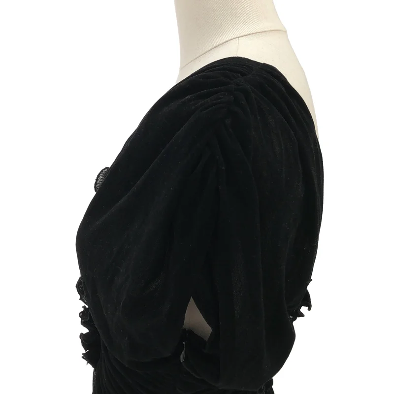 FETICO / フェティコ | 2025SS | VELVET TULLE SHIRRING TOP ベルベットチュール シャーリングトップス | 1 | レディース