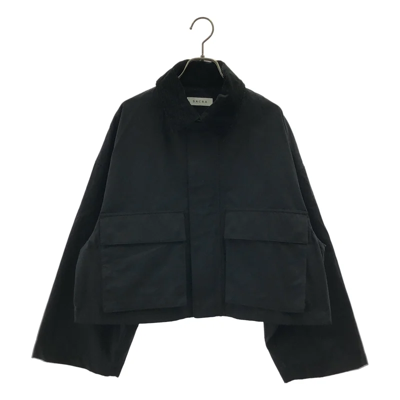 SACRA / サクラ | WAXED HIGH DENSITY CLOTH SHORT JACKET フィールドジャケット | 38 | レディース