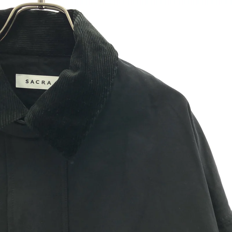 SACRA / サクラ | WAXED HIGH DENSITY CLOTH SHORT JACKET フィールドジャケット | 38 | レディース