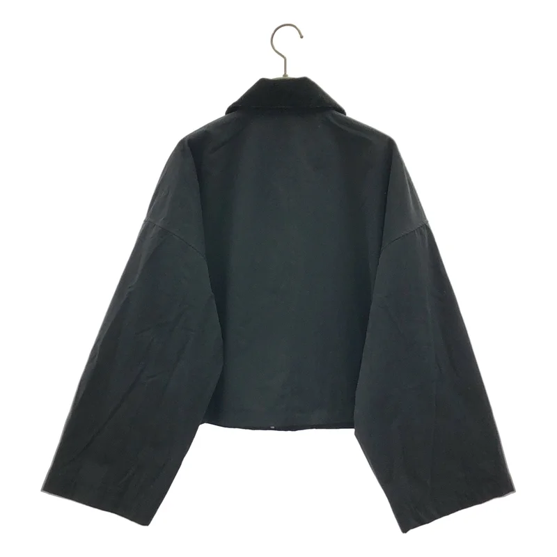 SACRA / サクラ | WAXED HIGH DENSITY CLOTH SHORT JACKET フィールドジャケット | 38 | レディース