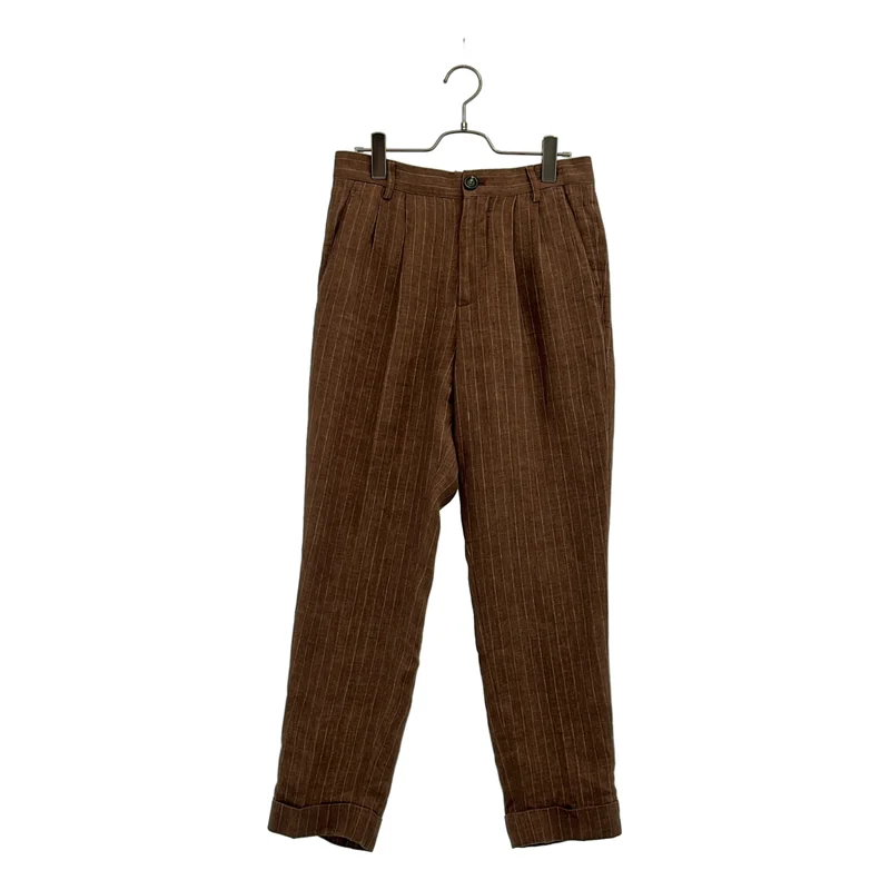 BRUNELLO CUCINELLI / ブルネロクチネリ | リネン ストライプ テーパードパンツ | 44 | メンズ