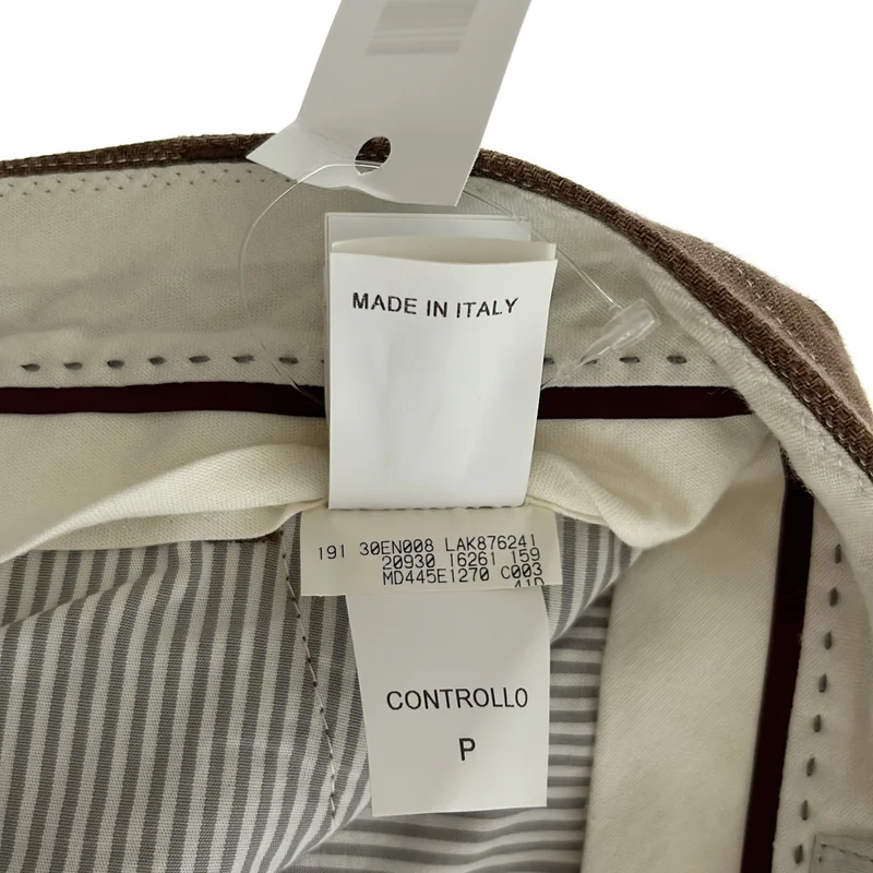 BRUNELLO CUCINELLI / ブルネロクチネリ | リネン ストライプ テーパードパンツ | 44 | メンズ