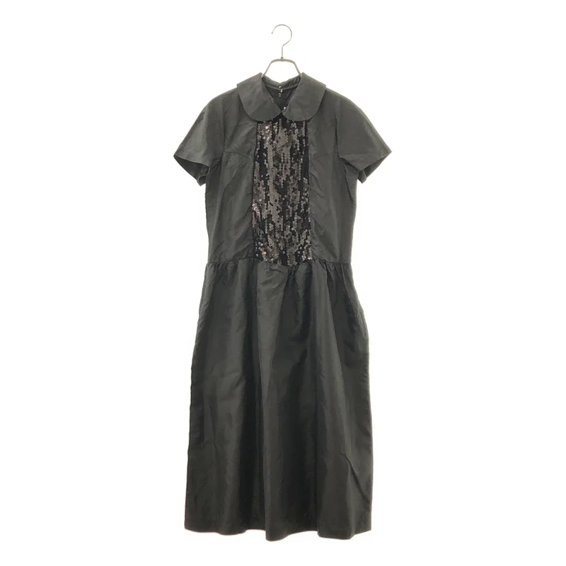 COMME des GARCONS COMME des GARCONS / コムコム | 2017SS | ポリエステル 丸襟 スパンコール ワンピース | M | レディース