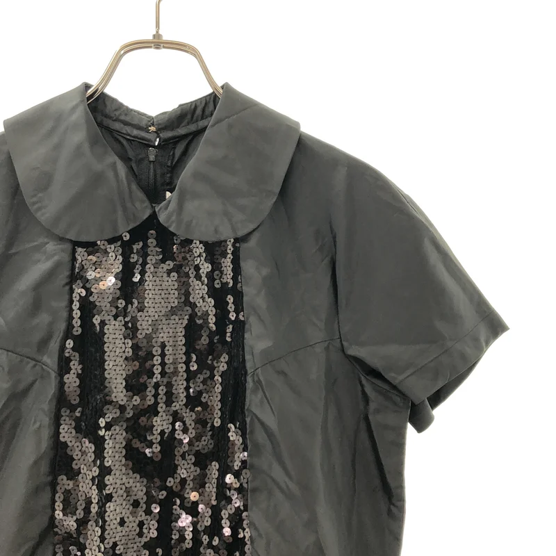 COMME des GARCONS COMME des GARCONS / コムコム | 2017SS | ポリエステル 丸襟 スパンコール ワンピース | M | レディース