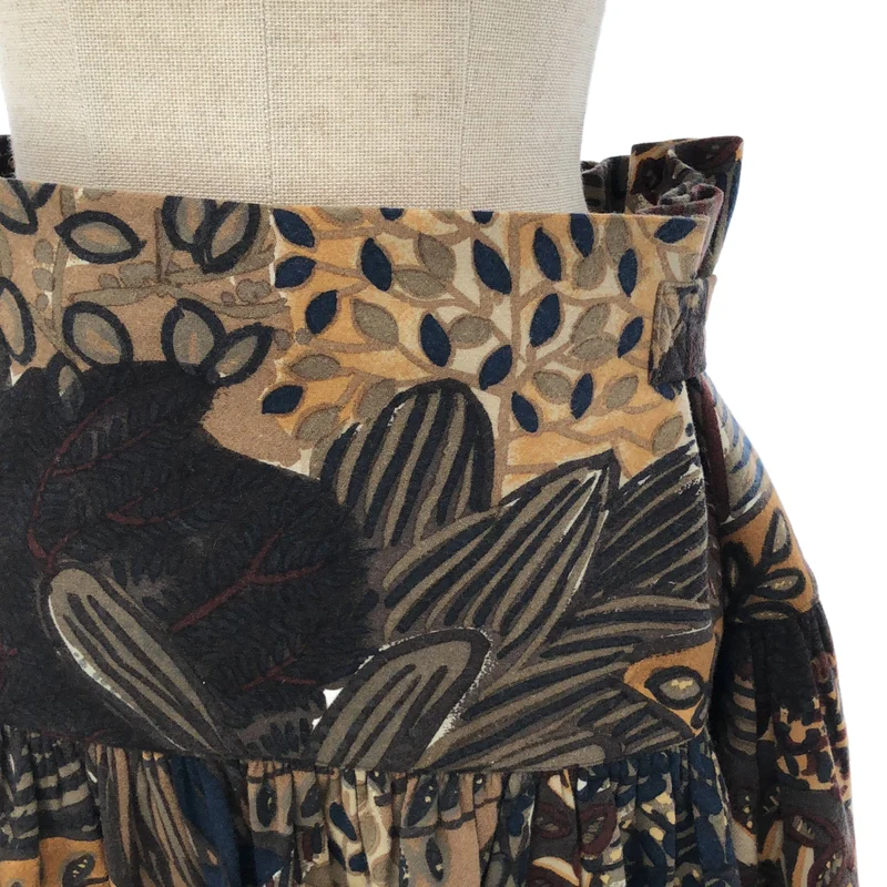 DRIES VAN NOTEN / ドリスヴァンノッテン | ウール プリント タックギャザー スカート | 36 | レディース
