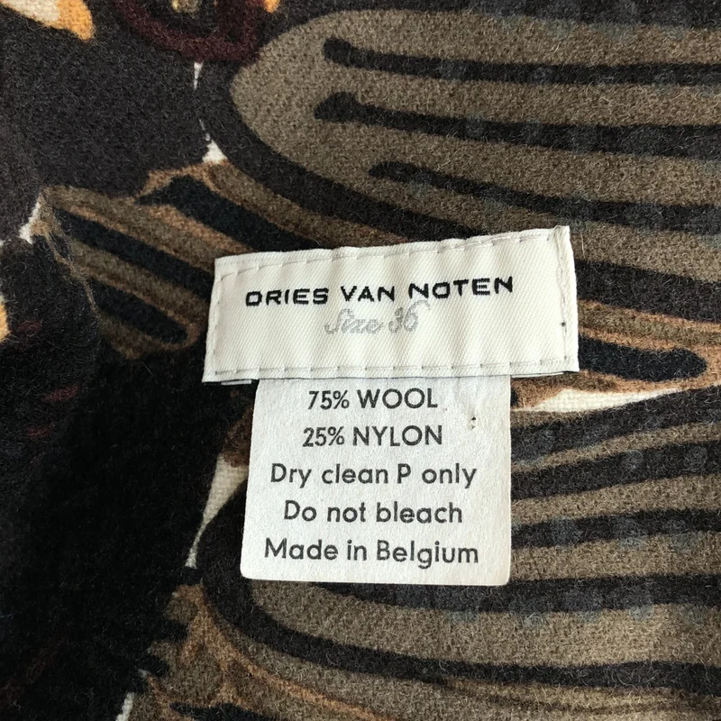 DRIES VAN NOTEN / ドリスヴァンノッテン | ウール プリント タックギャザー スカート | 36 | レディース