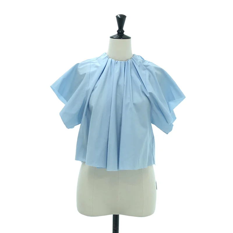 MM6 Maison Margiela / エムエムシックスメゾンマルジェラ | 2024SS | カットオフ ギャザーネック ブラウス | 36 | レディース