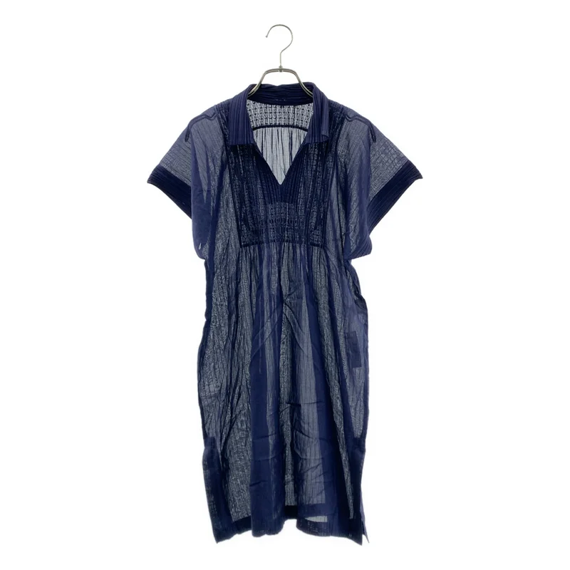 PLEATS PLEASE ISSEY MIYAKE / プリーツプリーズイッセイミヤケ | 2015SS | コットン Vネック 切替 プリーツ ブラウス | 3 | レディース