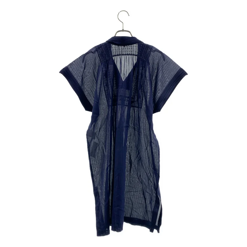 PLEATS PLEASE ISSEY MIYAKE / プリーツプリーズイッセイミヤケ | 2015SS | コットン Vネック 切替 プリーツ ブラウス | 3 | レディース
