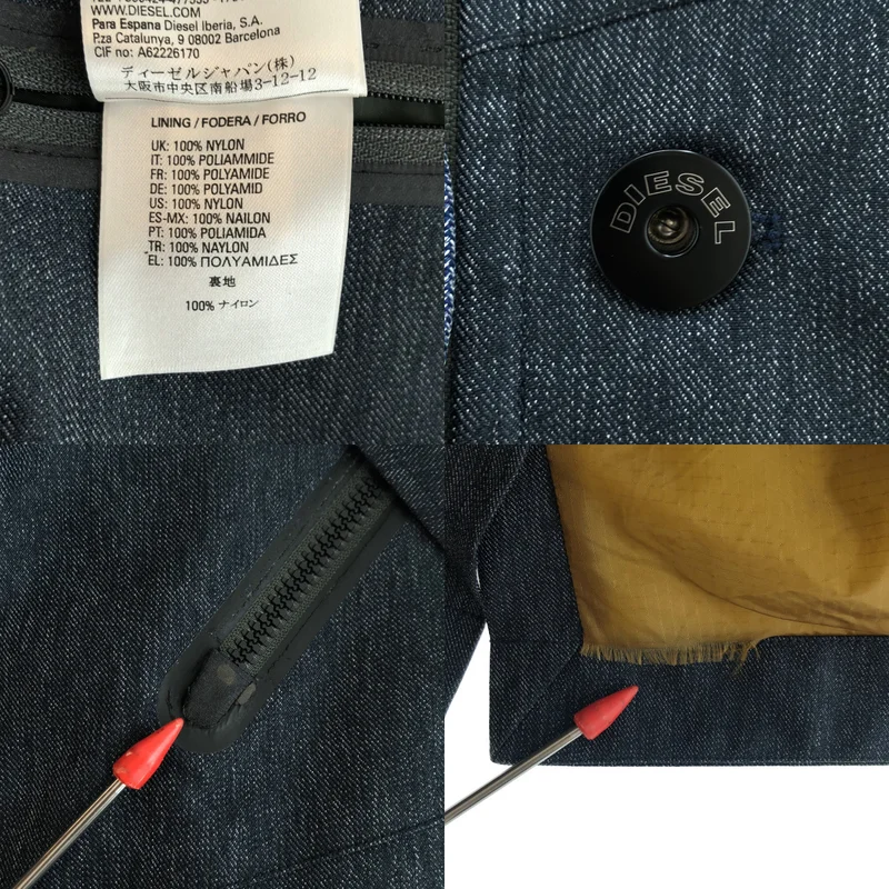 DIESEL / ディーゼル | デニムライク ロゴボタン コート フーディ | M | メンズ
