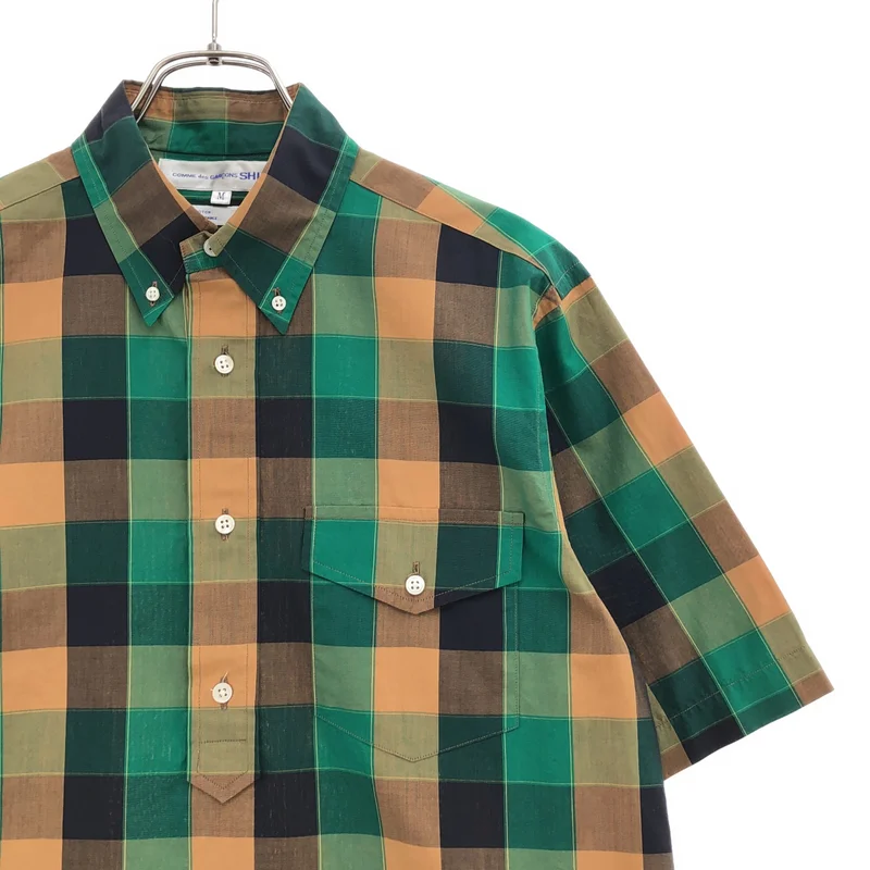 COMME des GARCONS SHIRT / コムデギャルソンシャツ | チェック プルオーバー ボタンダウン 半袖シャツ | M | メンズ