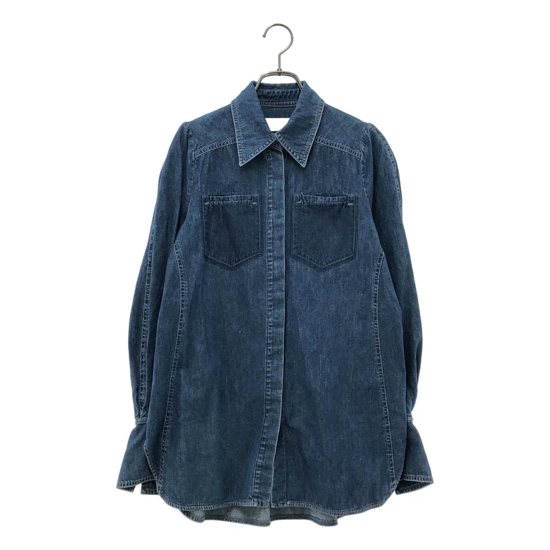 Mame Kurogouchi / マメクロゴウチ | Flared Sleeve Denim Shirt フレアスリーブ デニムシャツ | 1 | レディース